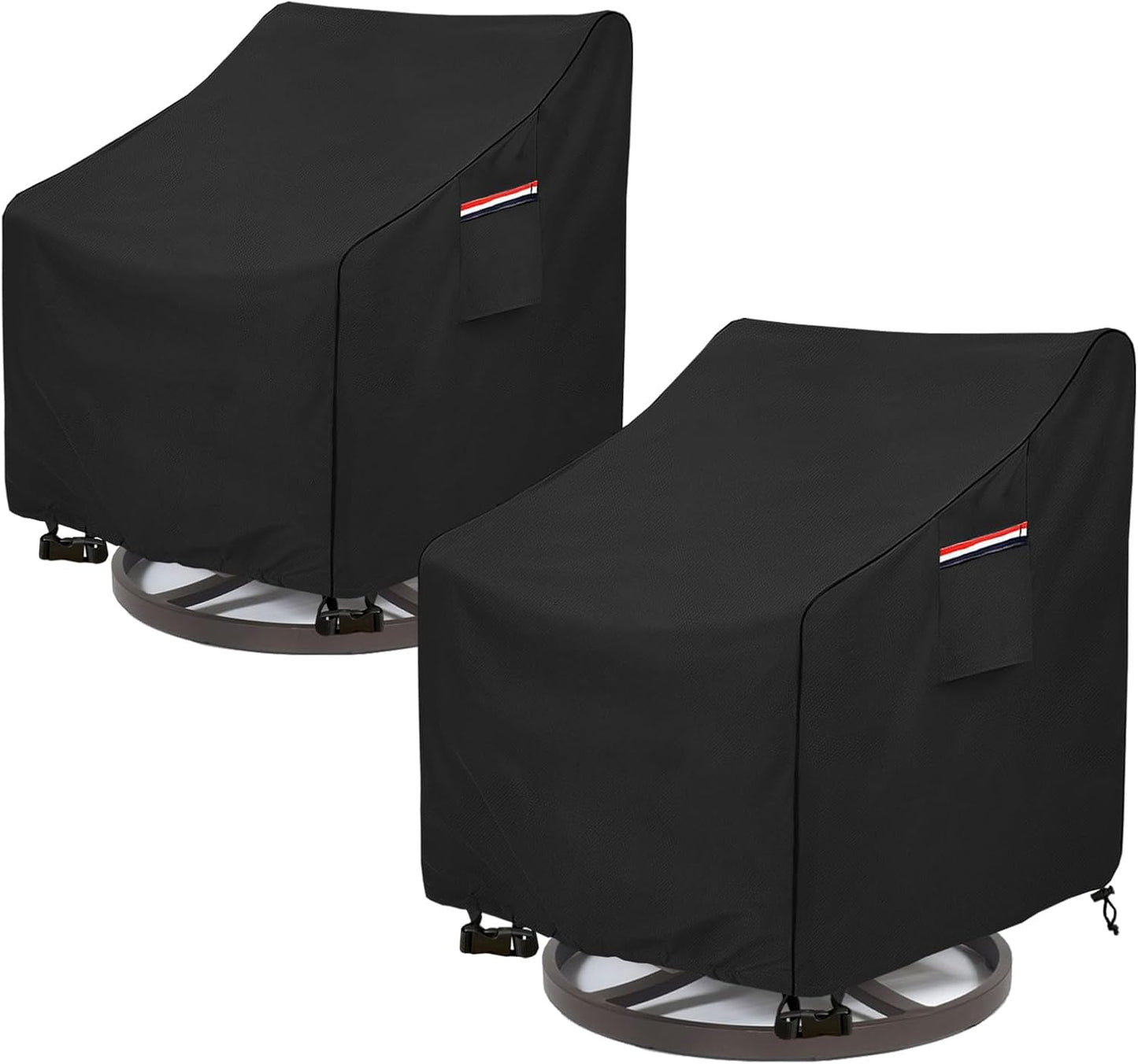 Okcool Outdoor Swivel Chair Cover 2 Pack,Outdoor Furniture Patio Chair Covers Waterproof Clearance,(33"W x 35"D x 38.5"H) Outdoor Lawn Patio Furniture Covers,Black