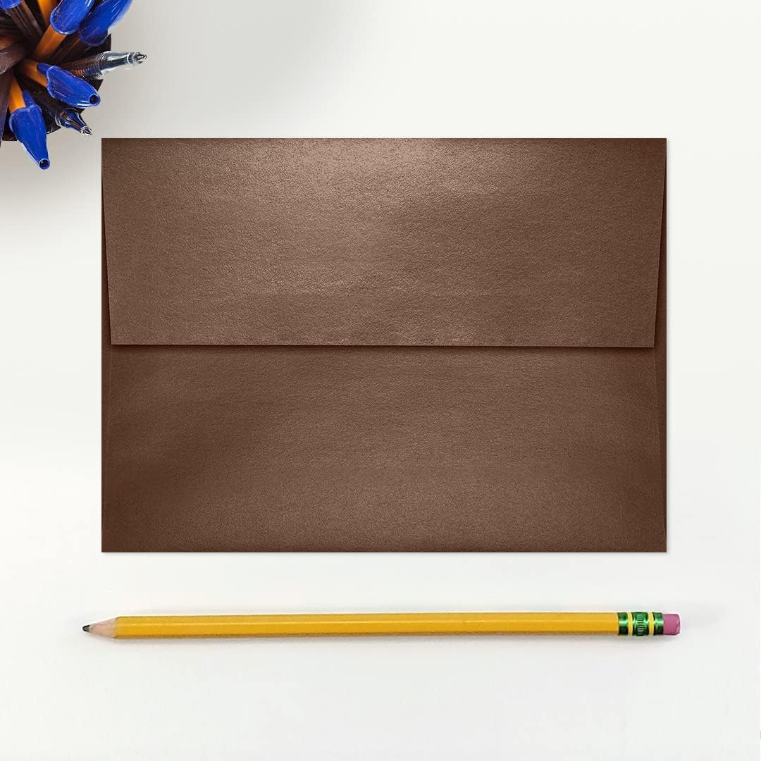 LUXPaper A7 Invitation Envelopes | Peel & Press | 5 1/4" x 7 1/4" | Bronze Metallic | 80lb. Text | 50 Qty