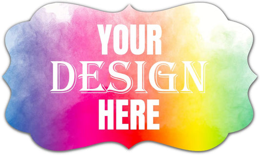 Custom 100-500 Stickers with Logo & Text, Business & Thank You Labels (5x4 Inch, Fancy Frame)