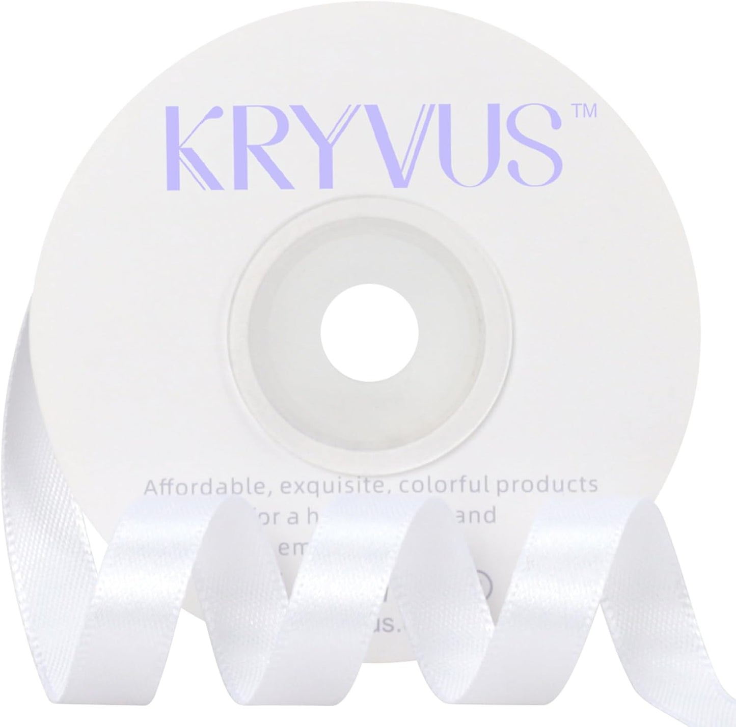 White Satin Ribbon 3/8 inch X Continuous 25 Yards, Single Face Polyester Ribbon Perfect for Gift Wrapping, Flower Bouquet, Wedding Decor, Crafts, Bow Making, Sewing and More