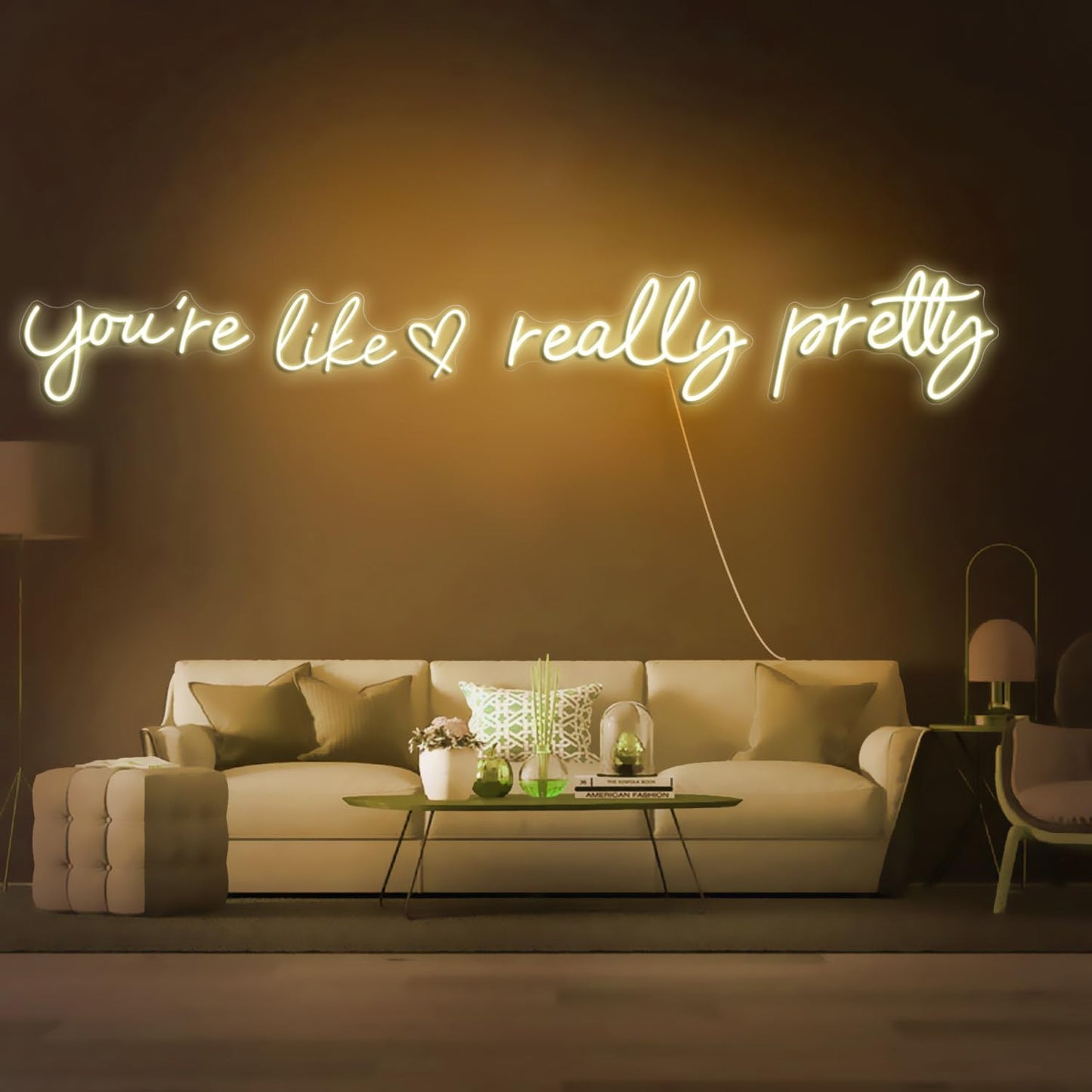 You're Like Really Pretty Neon Signs, Neon Light for Wall Decor,Light Up Sign for Wedding, Engagement,Neon Signs for Bedroom Decor