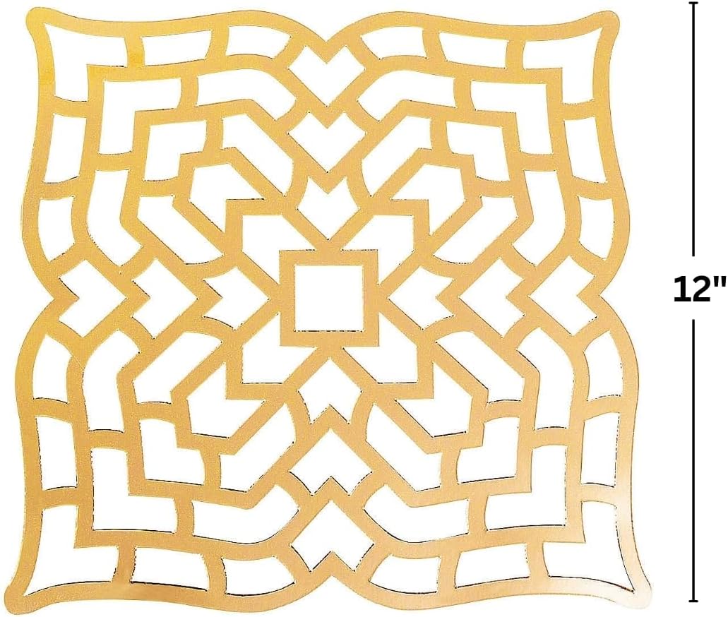 Gold FOIL CARDSTOCK PLACEMAT 24PC - Party Supplies - 24 Pieces