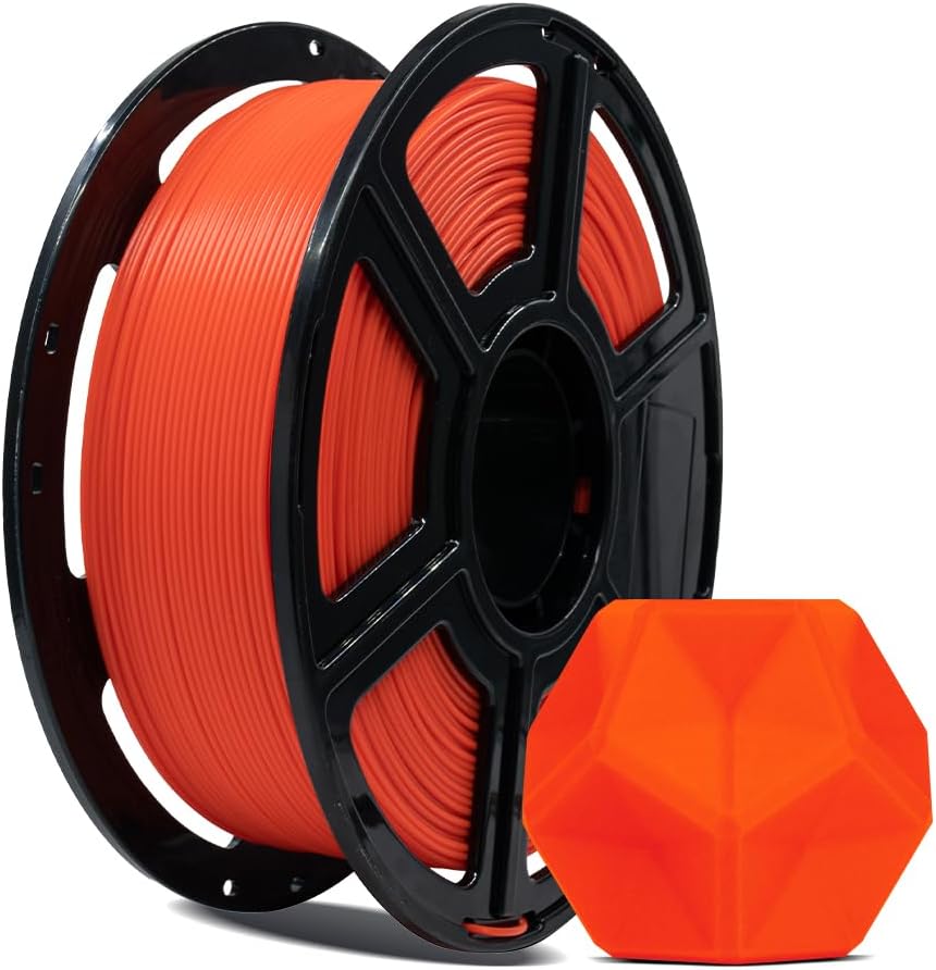 FLASHFORGE 3D Printer Filament, PLA PRO Filament 1.75mm, 1KG Spool (2.2lbs), Dimensional Accuracy +/- 0.02mm for FDM 3D Printers, Better Tenacity & No Knotting (Tangerine)