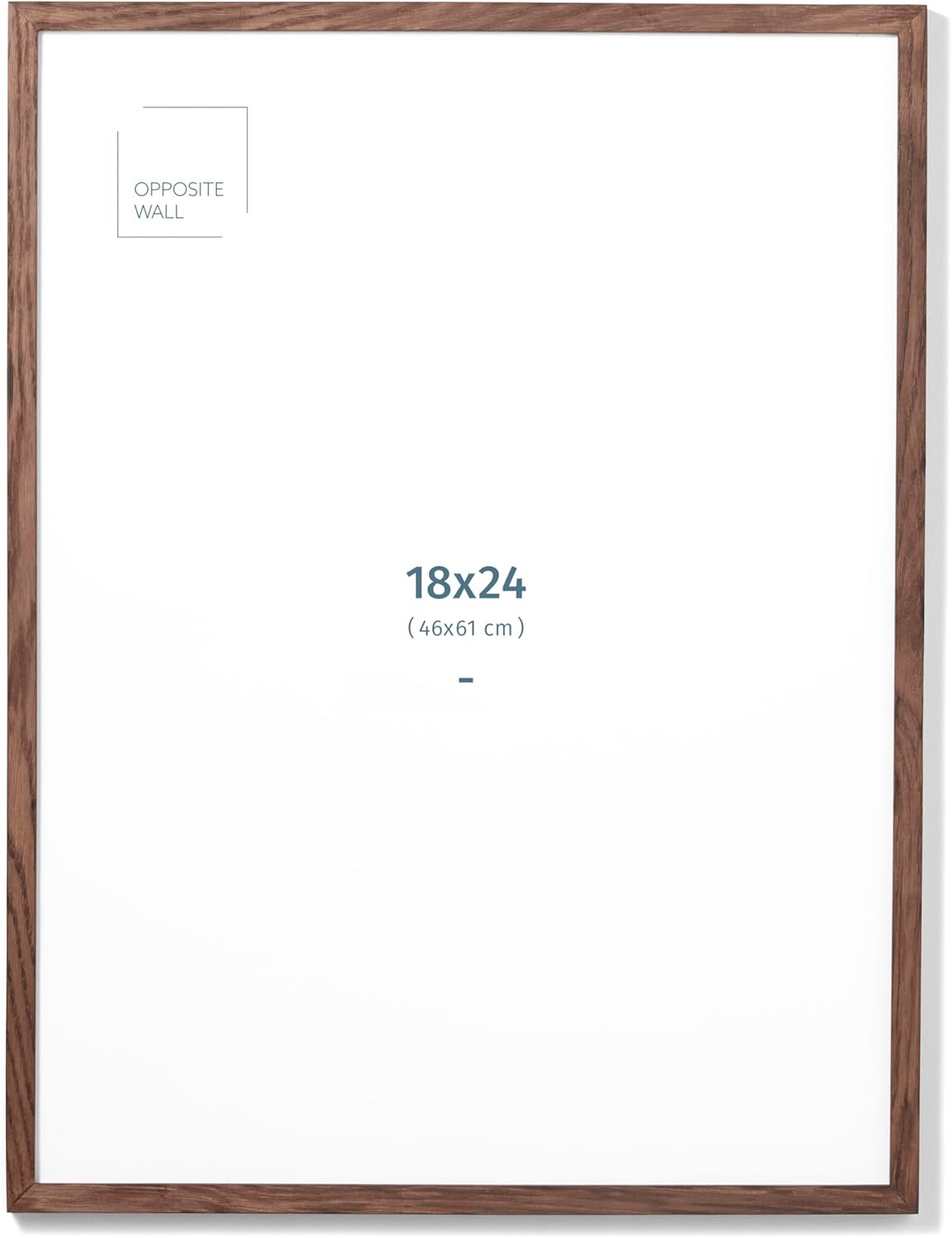 Opposite Wall - 18x24 in - Dark Solid Oak Wood Picture Frame - Lightweight, Versatile & Shatterproof - Wall Hanging Poster or Photo Frame - Wall Decor for Office, Gallery & Home