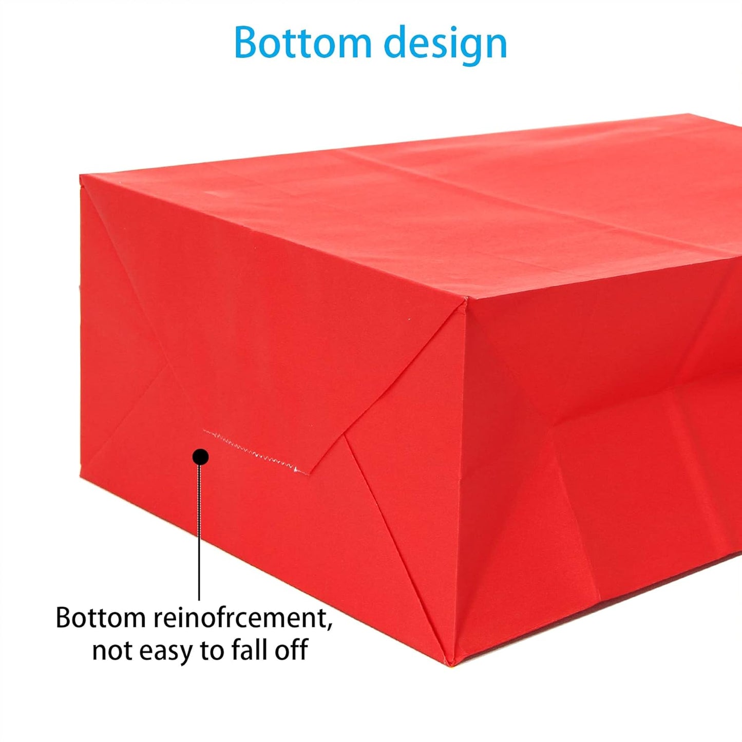 25 PCS Small Gift Bags Red Kraft Paper Bags with Handles for Party Favor (8.2 x 6 x 3.1 In)