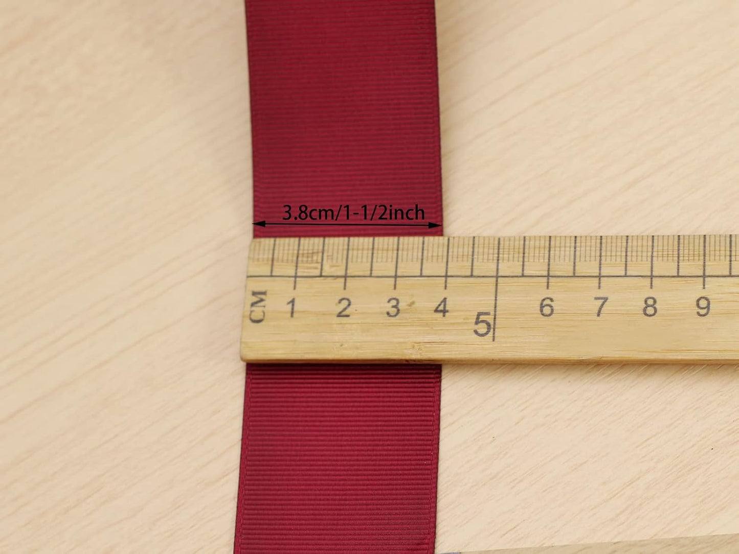 Jesep One Roll 50 Yards Soild Grosgrain Ribbon Boutique Gift Wrapping Package Ribbon, DIY Crafts Bow Hair Headband Accessories Assorted Ribbon #790 (1 1/2" 38mm, Maroon)