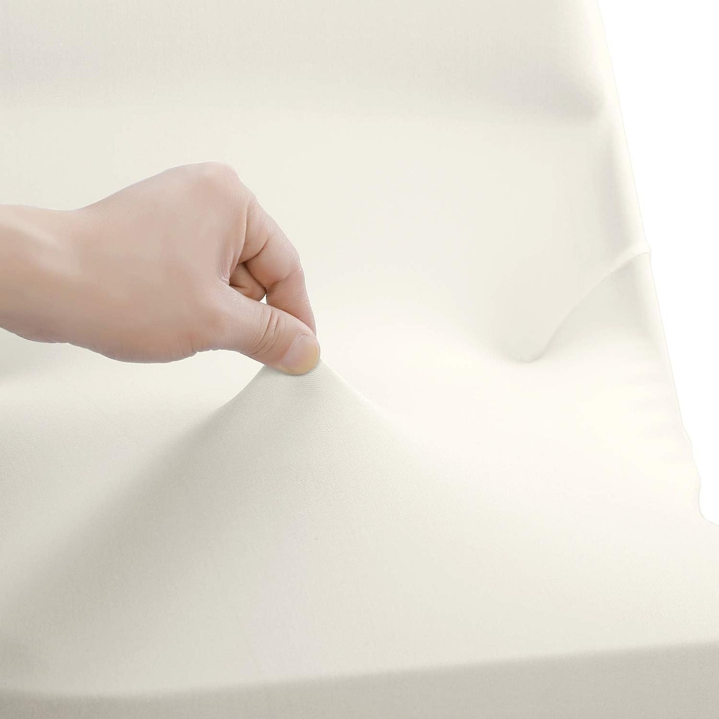 Peomeise Stretch Spandex Folding Chair Cover for Wedding Party Dining Banquet Event (Ivory,6pcs)