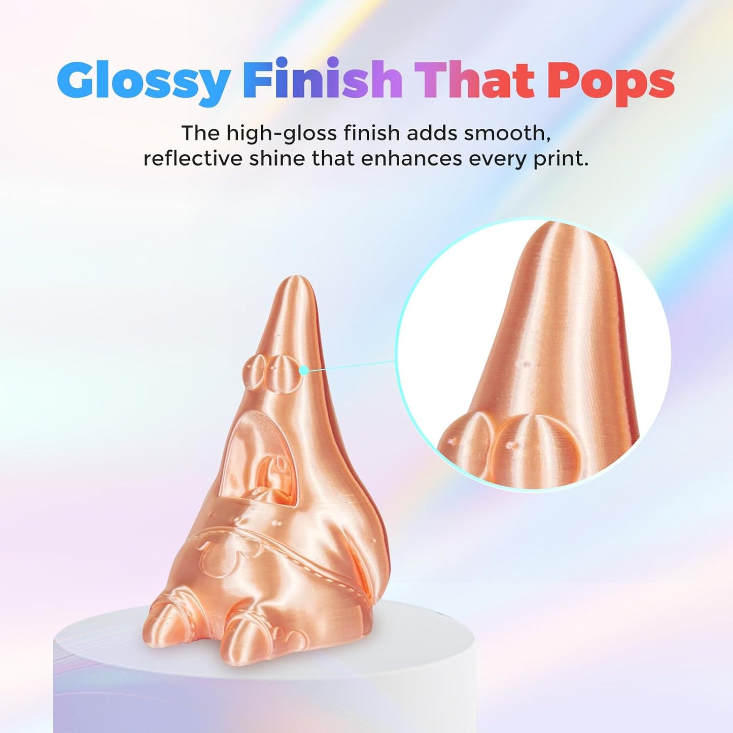 Flashforge 3D Printer Filament Silk PLA 1.75mm 1kg Spool-Dimensional Accuracy +/- 0.02mm (Skin)