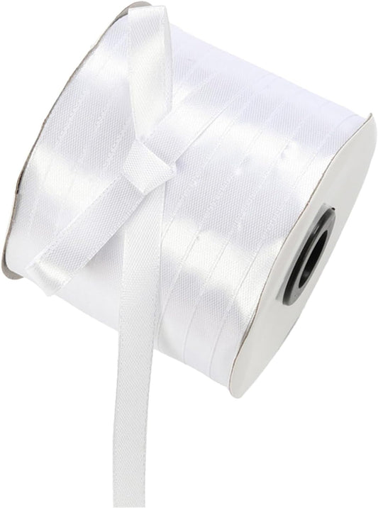 3/8 Inch White Satin Ribbon 230 Yards Bulk Fabric Ribbons for Gift Wrapping, Scrapbooking, Crafts and DIY Projects, Wedding, Event Decor