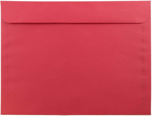 JAM PAPER 9 x 12 Booklet Colored Recycled Envelopes - Red Recycled - 25/Pack
