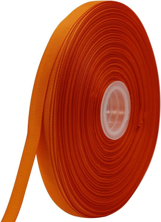 Jesep One Roll 100 Yards Soild Grosgrain Ribbon Boutique Gift Wrapping Package Ribbon, DIY Crafts Bow Hair Headband Accessories Assorted Ribbon #752 (3/8" 10mm, Orange)