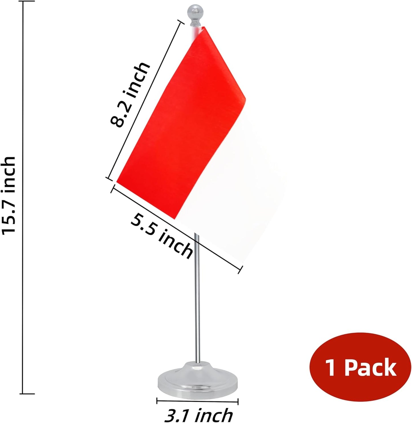Indonesia Desk Flag, Indonesian Table Office Flag with Metal Pole and Stand Base, International Country Flags, Festival Event Celebration, Classroom Meeting Desktop Decor (Indonesia)