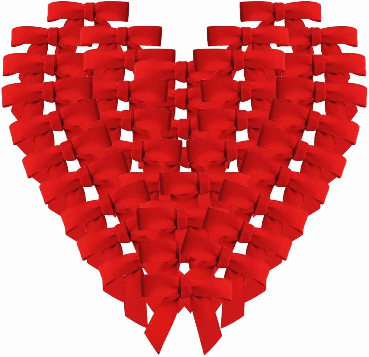 50pcs 1-1/2" Mini Red Satin Ribbon Bows for Christmas Decoration Gift Packing (Red)