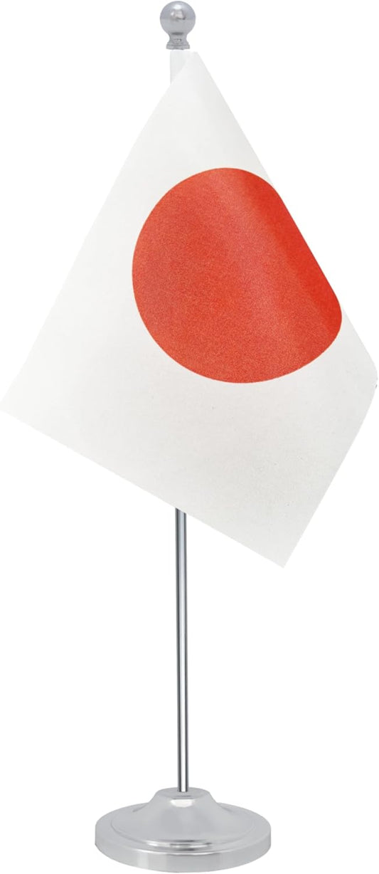 Japan Desk Flag, Japanese Table Office Flag with Metal Pole and Stand Base, International Country Flags, Festival Event Celebration, Classroom Meeting Desktop Decor (Japan)
