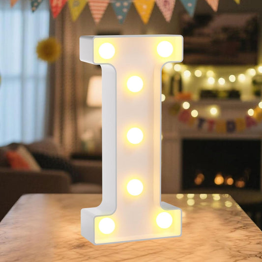 LED Marquee Light Up Letters Sign - Lighted Letters Alphabet for Birthday, Graduation, Bar Wall & Table Party Decor, Wedding Anniversary and Christmas Decorations, Letter I