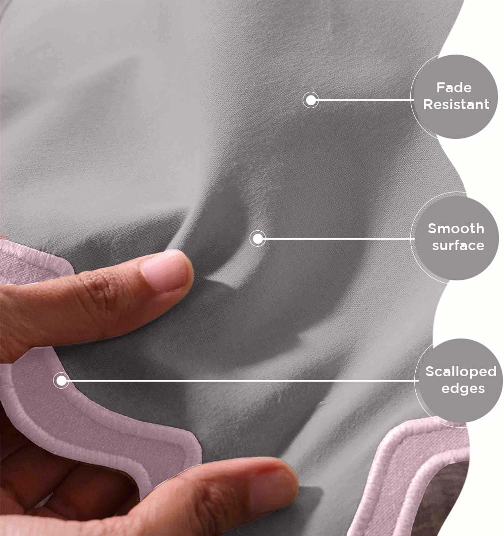 Folkulture Table Runner | Table Runners 108 inches Long | Scallop Table Runner for Farmhouse Decor or Boho Decor | Purple Table Runners for Dining Room Table Decor | Table Decorations for Party