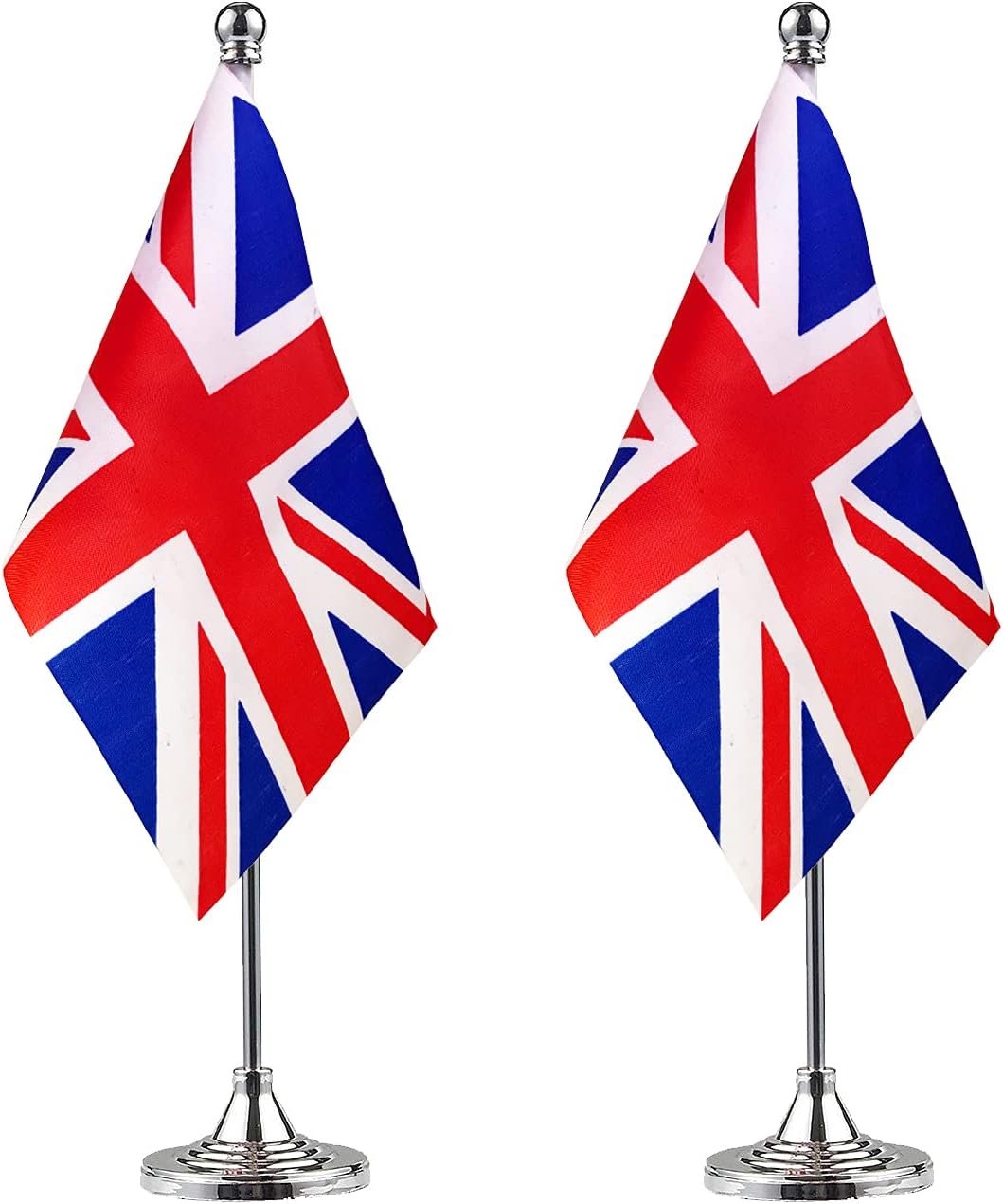 ZXvZYT 2 Pack United Kingdom flag British Table Flag Small Mini UK Desk Flags With Stand Base,International Festival Events Celebration Decorate,Home office Decorations