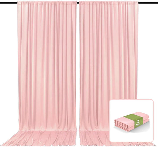 2 Panels Light Pink Backdrop Curtain, 10 x 7 Feet Background Curtains for Parties, Weddings, Baby Showers, Bachelorette Halloween, Christmas Birthday Party Photoshoot Backdrop Curtains Decorations