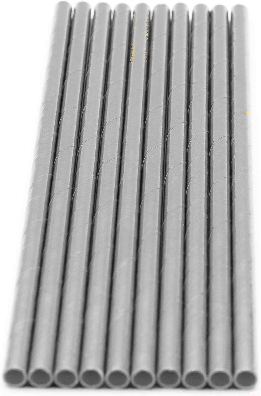 Pack of 300 Silver Foil Biodegradable 4-Ply Paper Drinking Straws (Compostable, Non-toxic, BPA-free)