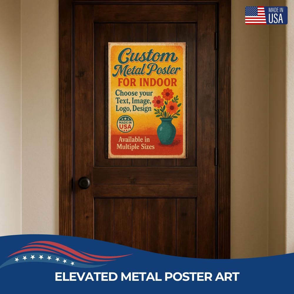 Custom Metal Posters By DC for Indoor Use - Personalized Metal Wall Art & Photo Prints | Vintage Signs, Metallica Poster, Wall Bedroom Decor | | Multiple sizes | Made in USA