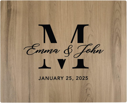 Andaz Press Large Wooden Welcome Sign for Wedding, Rustic Welcome Sign 16" x 20" Custom Monogram, Names & Date Fall Woodland Wedding Signage English Oak MDF Wood Finish Reception Indoor Outdoor Signs