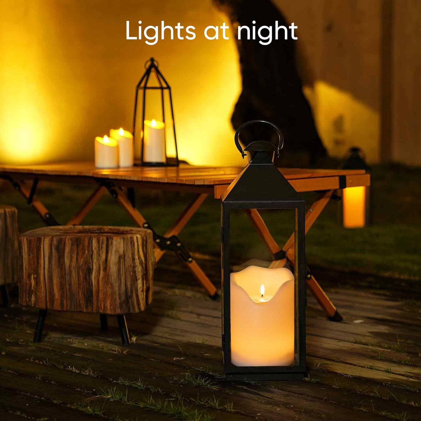 Homemory 6.3" x 8" Extra Large Outdoor Waterproof Candle with Auto 6-Hour Timer, Big Flameless Candle, Extra Wide and Tall Pillar Candle Battery Operated, White Plastic Made, Long Last for Months