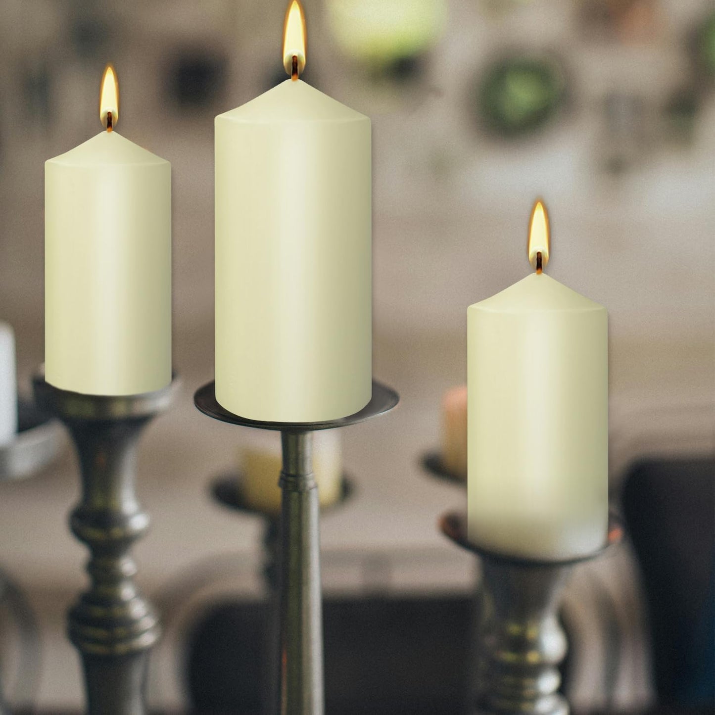 2"x4" High Ivory Pillar Candles, Set of 20 Unscented. Bulk Buy. Ideal for Halloween, Wedding, Emergency Lanterns, Household, Wedding and Home Décor Candlesticks