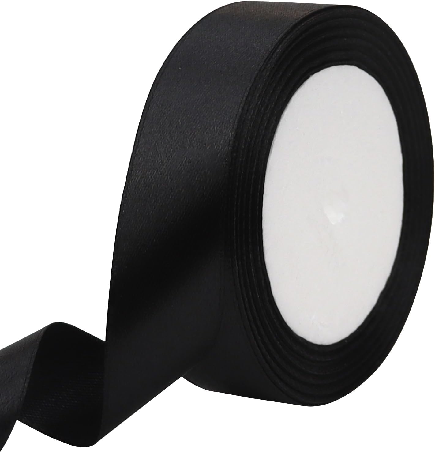 Black Solid Satin Ribbon 1 Inch 25 Yards Solid Polyester Fabric Ribbon for Gift Wrapping Wedding Christmas Baby Shower Birthday Party Decoration Handmade Immortal Flower Craft