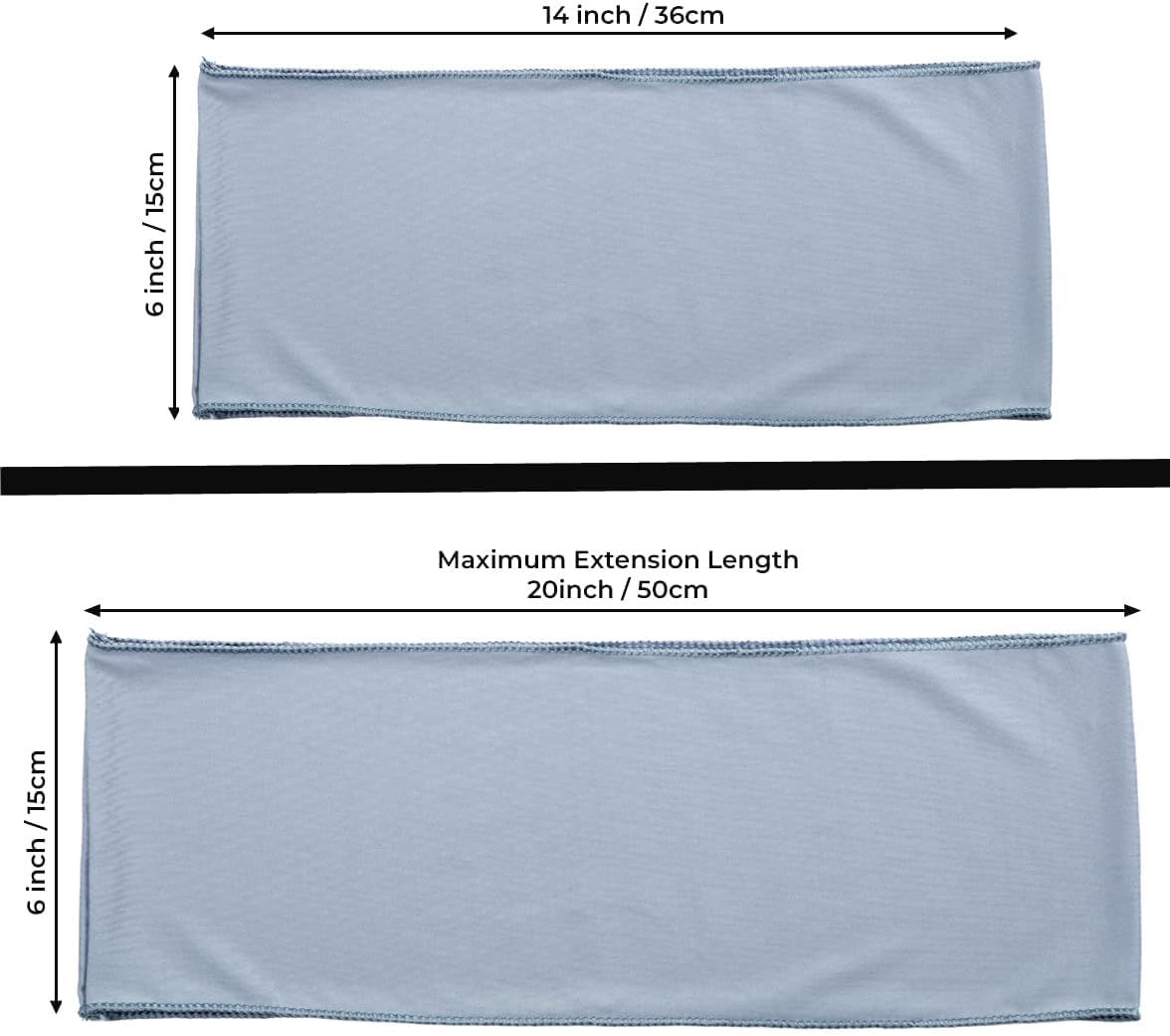 MDS Pack of 150 Spandex Chair Sashes Bows Elastic Stretch Dining Chair Bands Ties Without Slider Buckle Universal fits for Wedding Baby Shower Birthday Party Banquet Event Decoration - Dusty Blue