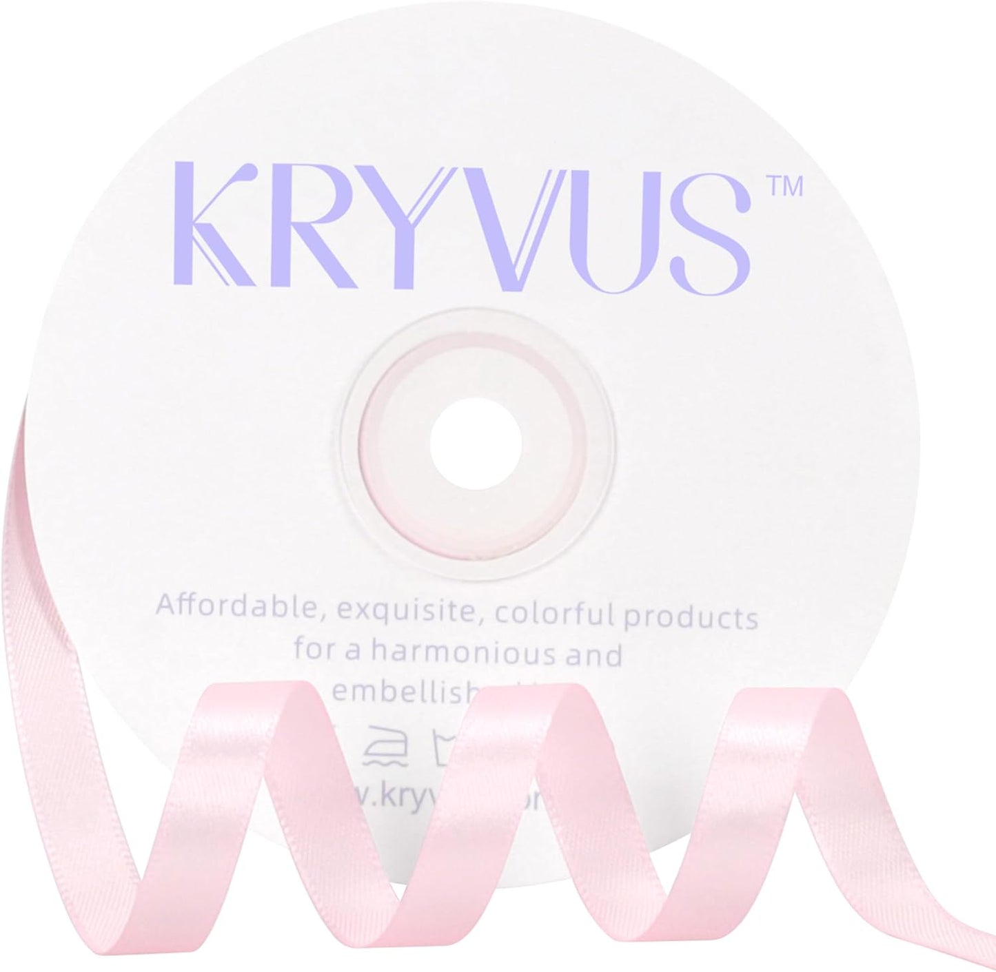 Baby Pink Satin Ribbon 3/8 inch X Continuous 50 Yards, Single Face Polyester Ribbon Perfect for Gift Wrapping, Flower Bouquet, Wedding Decor, Crafts, Bow Making, Sewing and More