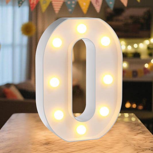 LED Marquee Light Up Letters Sign - Lighted Letters Alphabet for Birthday, Graduation, Bar Wall & Table Party Decor, Wedding Anniversary and Christmas Decorations, Letter O
