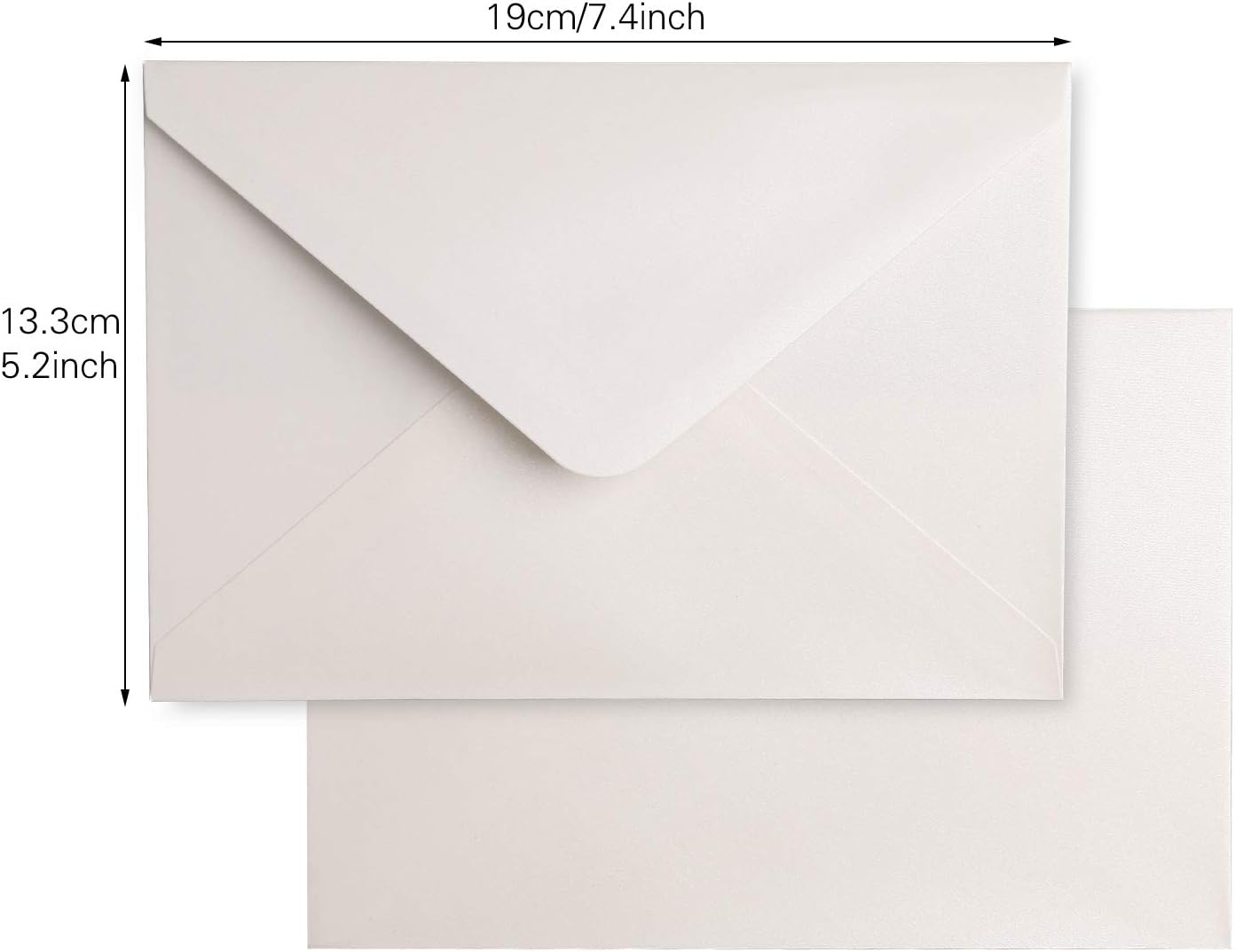 PONATIA 50 Pieces/Lot A7 Envelopes, 5.25 x 7.5'' Gold Glitter Shinny Envelopes, Perfect for 5x7'' Weddings, Invitation Cards,Graduation Invite