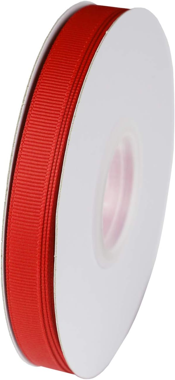 ITIsparkle 3/8" Inch Grosgrain Ribbon 50 Yards-Roll Set for Gift Wrapping Scrap Books Party Favor Hair Braids Baby Shower Decoration Cake Decoration Floral Arrangement Craft Supplies, Red Ribbon