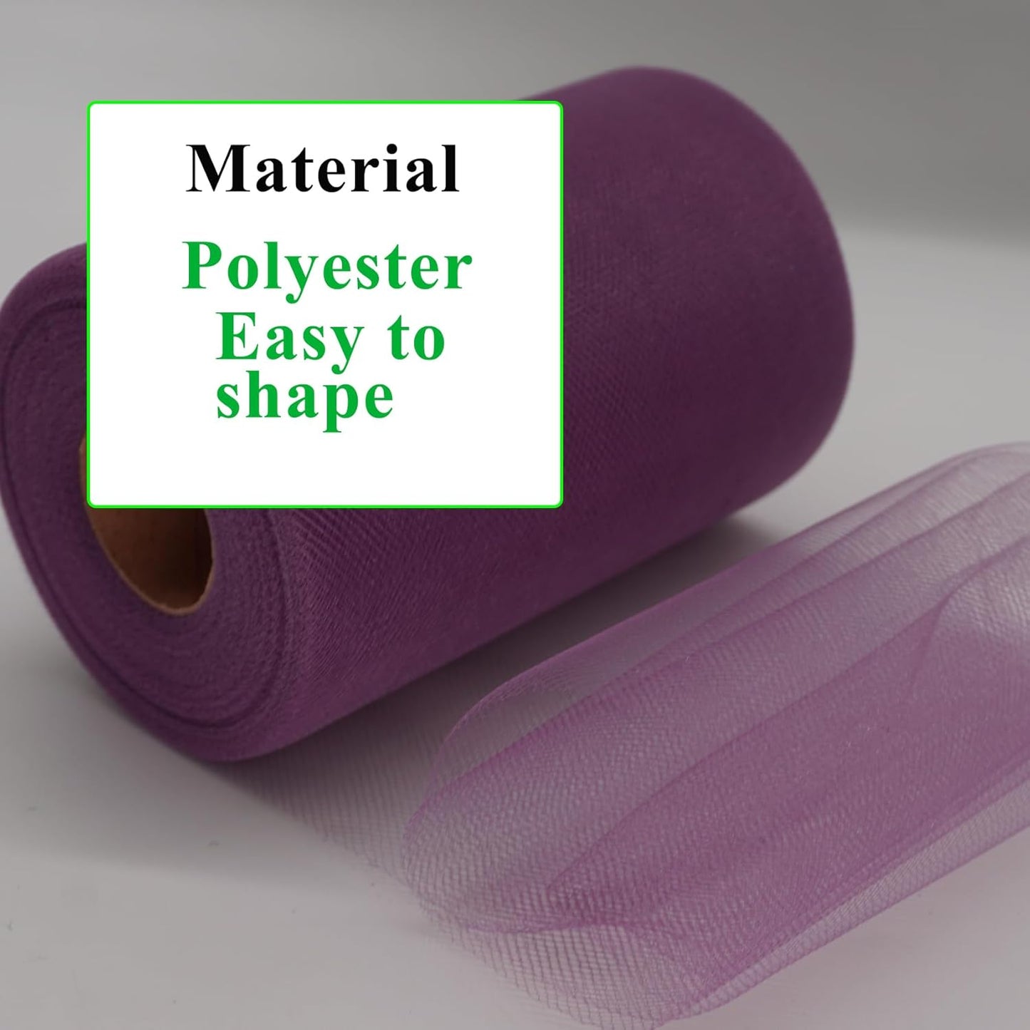 Tulle Fabric Rolls 6 Inch by 100 Yards (300 feet) Fabric Spool Tulle Ribbon for DIY Tutu Bow Halloween Baby Shower Birthday Party Wedding Decorations Christmas Craft Supplies (Amethyst)