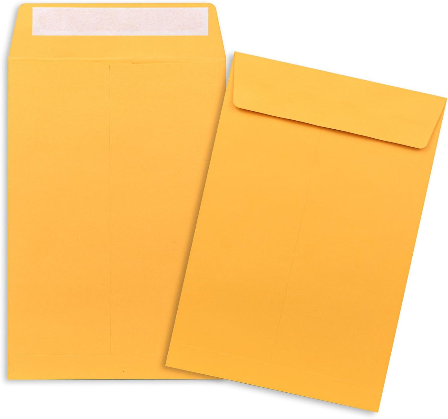 6x9 Self-Seal Envelopes 50 Pack - Manilla Catalog Mailing Envelopes for Photos, Cards, Documents