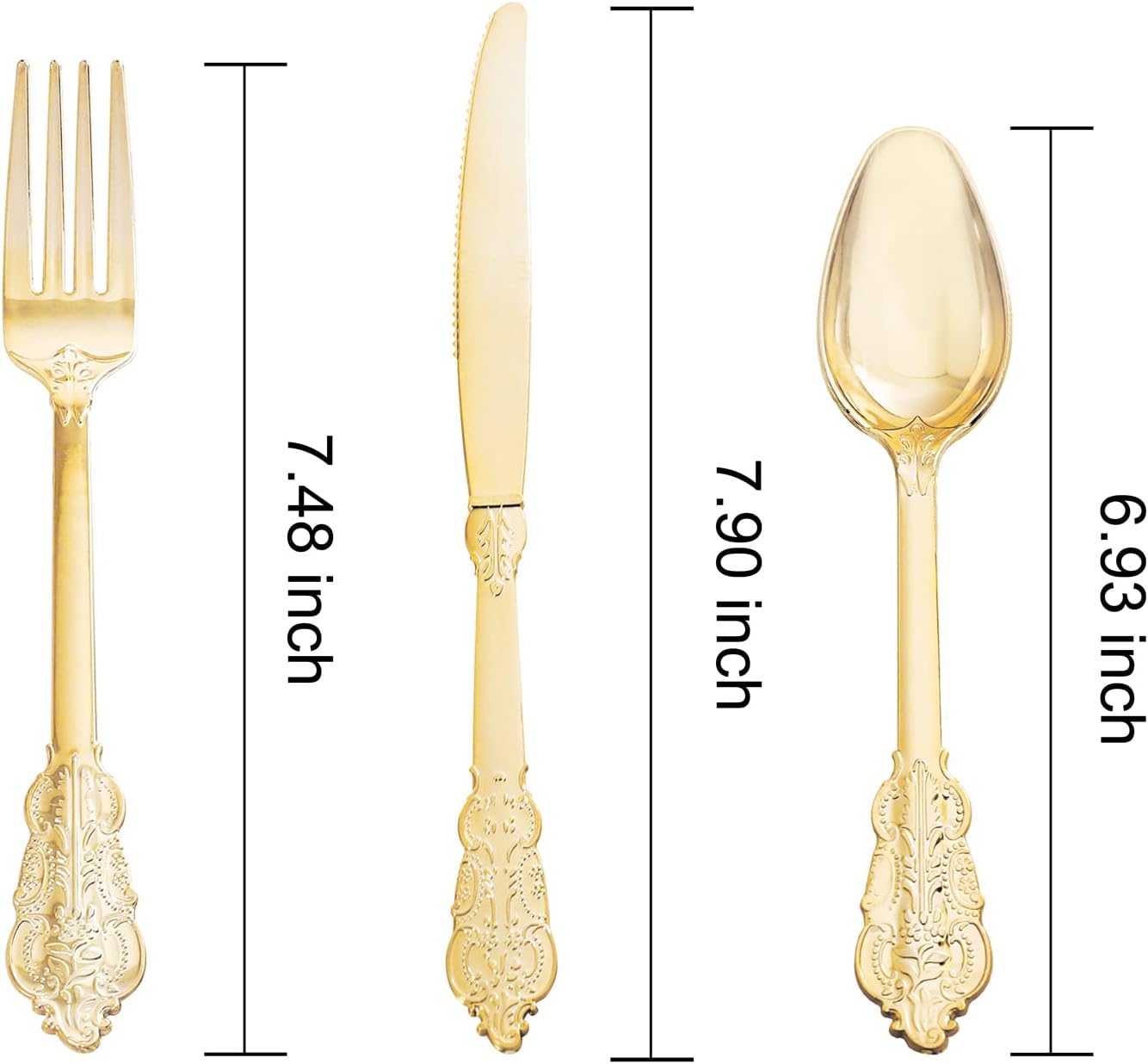 NOCCUR 180PCS Gold Plastic Cutlery Set - Gold Plastic Silverware Disposable - Include 60 Forks, 60 Spoons, 60 Knives - Perfect for Wedding/Fall Party/Thanksgiving