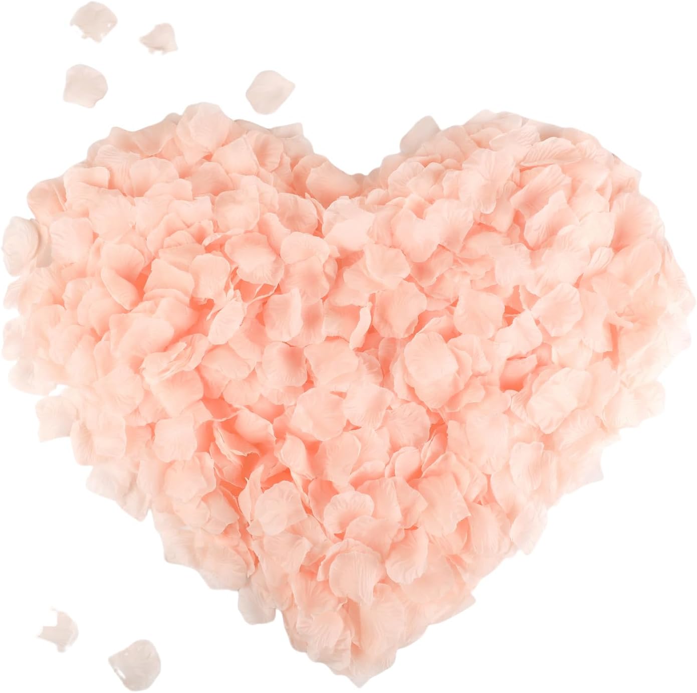 CODE FLORIST 1100 PCS Champagne Silk Rose Petals for Valentine's Day,Romantic Night,Wedding,Proposal Anniversary Flower Decorations(Separated,Scented)