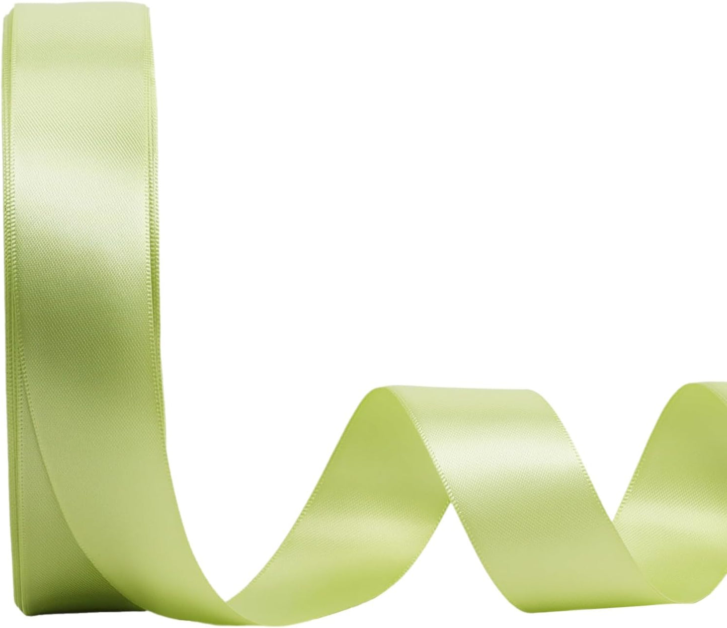 LaRibbons 1 Inch 50 Yard Double Faced Satin Ribbon,Sage Green Satin Craft Fabric Ribbon for Gift Wrapping Floral Bouquets Wedding Party Decoration