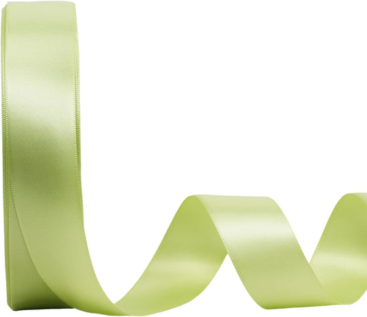 LaRibbons 1 Inch 50 Yard Double Faced Satin Ribbon,Sage Green Satin Craft Fabric Ribbon for Gift Wrapping Floral Bouquets Wedding Party Decoration