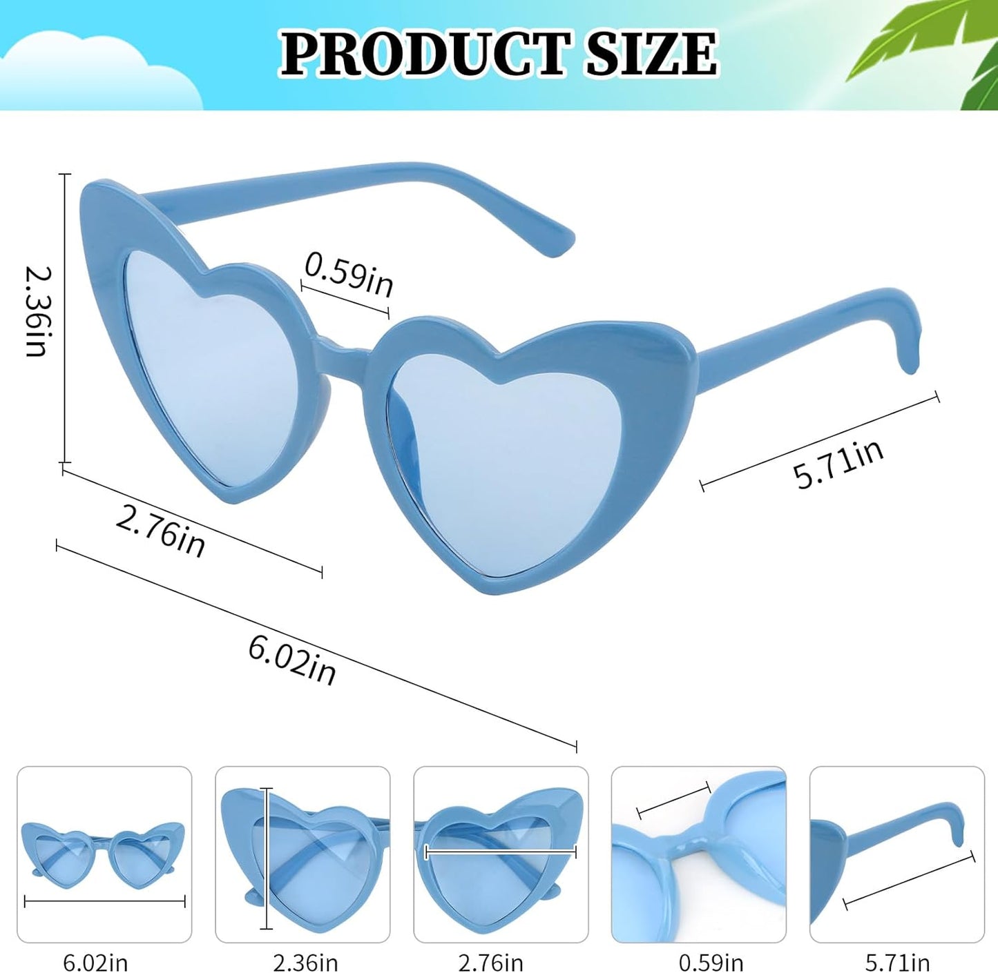 CIEHER Bachelorette Party Favors - White Black Heart Sunglasses for Bride Bridesmaid