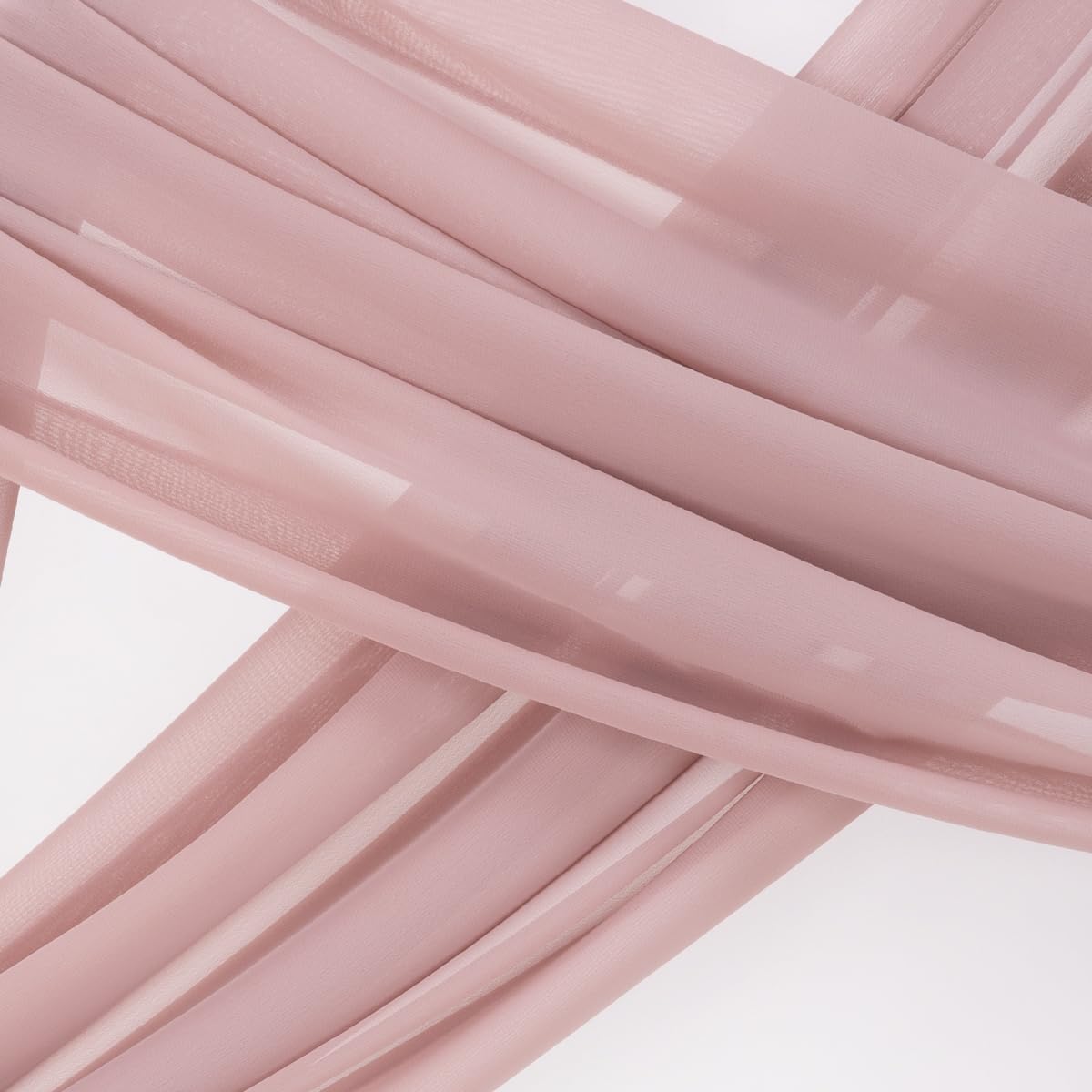 Socomi Wedding Arch Draping Fabric 3 Panels 29" x 19Ft Dusty Rose Sheer Chiffon Curtain Drapes 6 Yards for Wedding Ceremony Birthday Party Decoration
