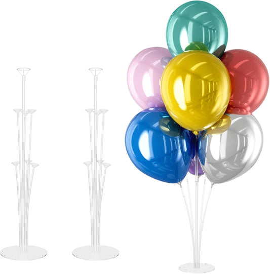 Balloon Stand Kit - 2 Set Table Stands with Base, Easy Assembly Balloon Sticks, Reusable Holders for Baby Showers, Weddings, Birthdays, Party Decorations