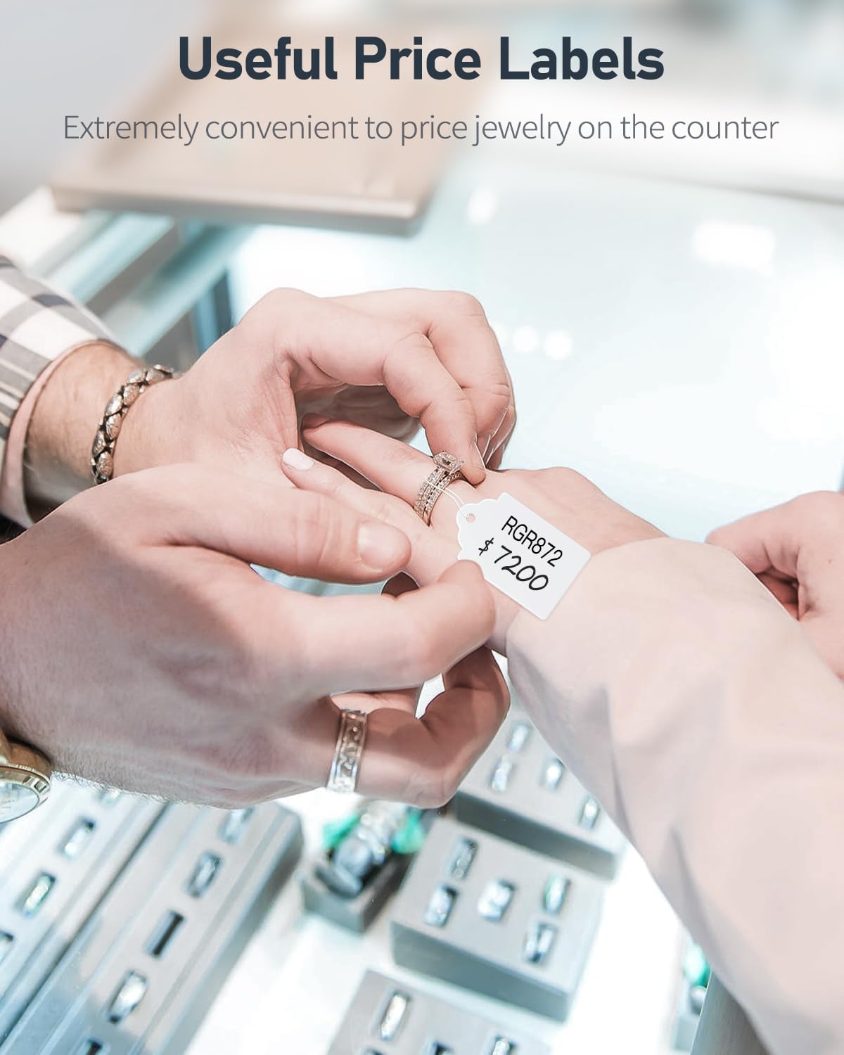 Uniclife 500 Pcs Writable Price Labels 1.8 Inch White Marking Tags with Strings, 1.8" x 1.05"