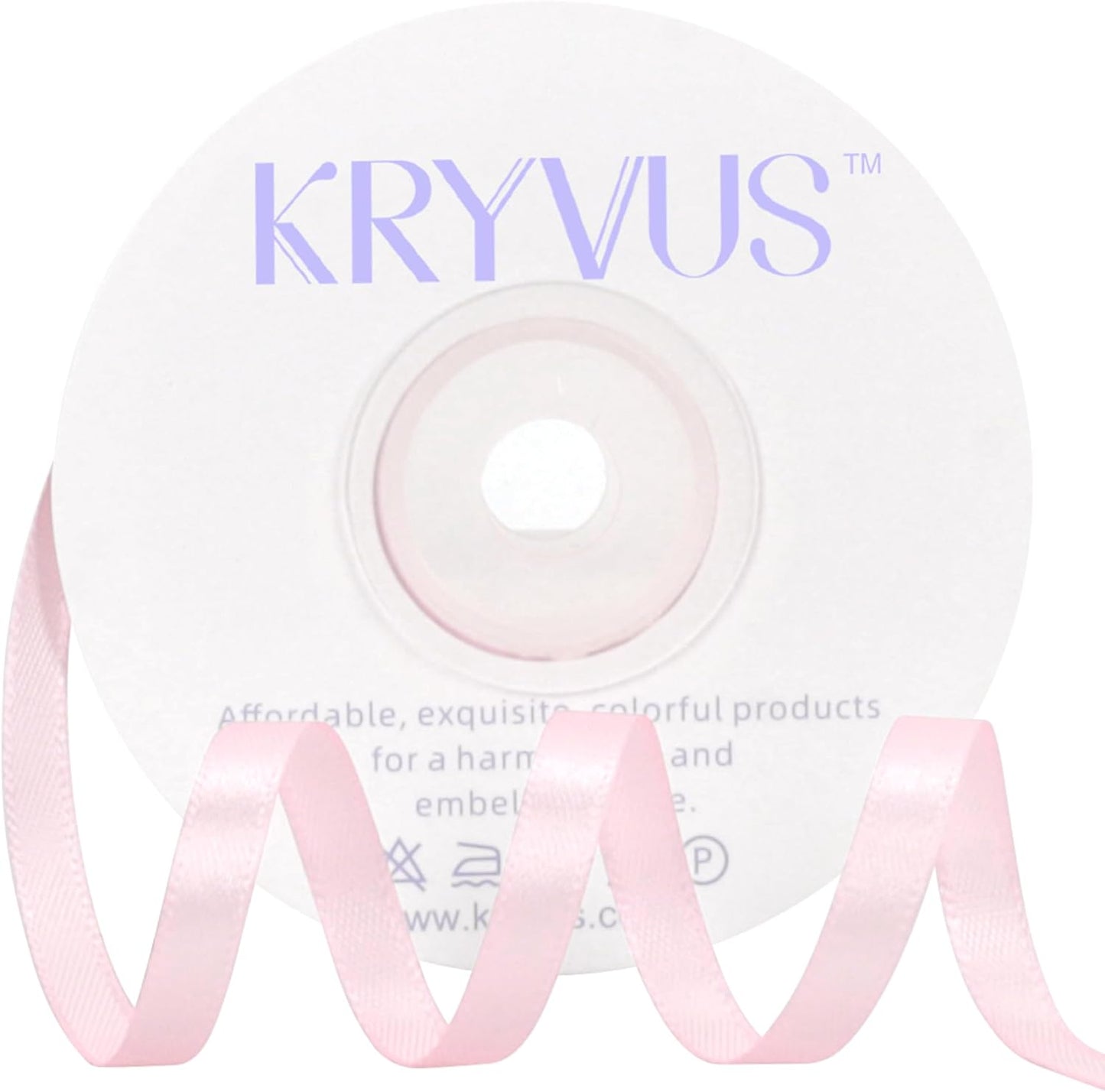 Baby Pink Satin Ribbon 1/4 inch X Continuous 25 Yards, Single Face Polyester Ribbon Perfect for Gift Wrapping, Flower Bouquet, Wedding Decor, Crafts, Bow Making, Sewing and More