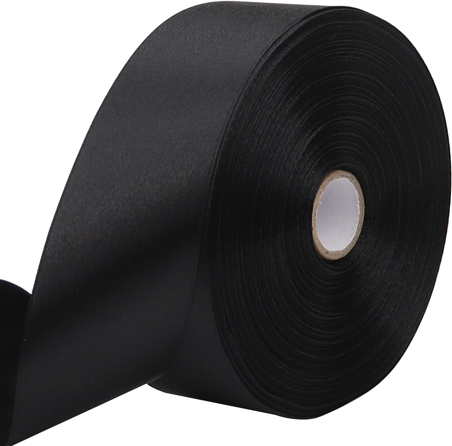 Black Solid Satin Ribbon 1-1/2 Inch 50 Yards Solid Polyester Fabric Ribbon for Gift Wrapping Wedding Christmas Baby Shower Birthday Party Decoration Handmade Immortal Flower Craft