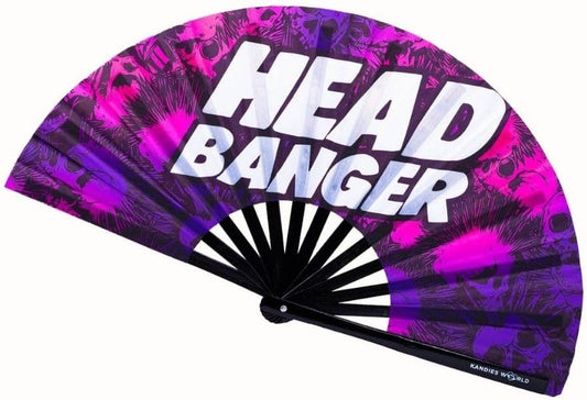 Kandies World Custom Festival Folding Hand Fan - Unique Designs, Made of Bamboo, Clacking Sound, Lightweight - Perfect Rave and Festival Accessory!
