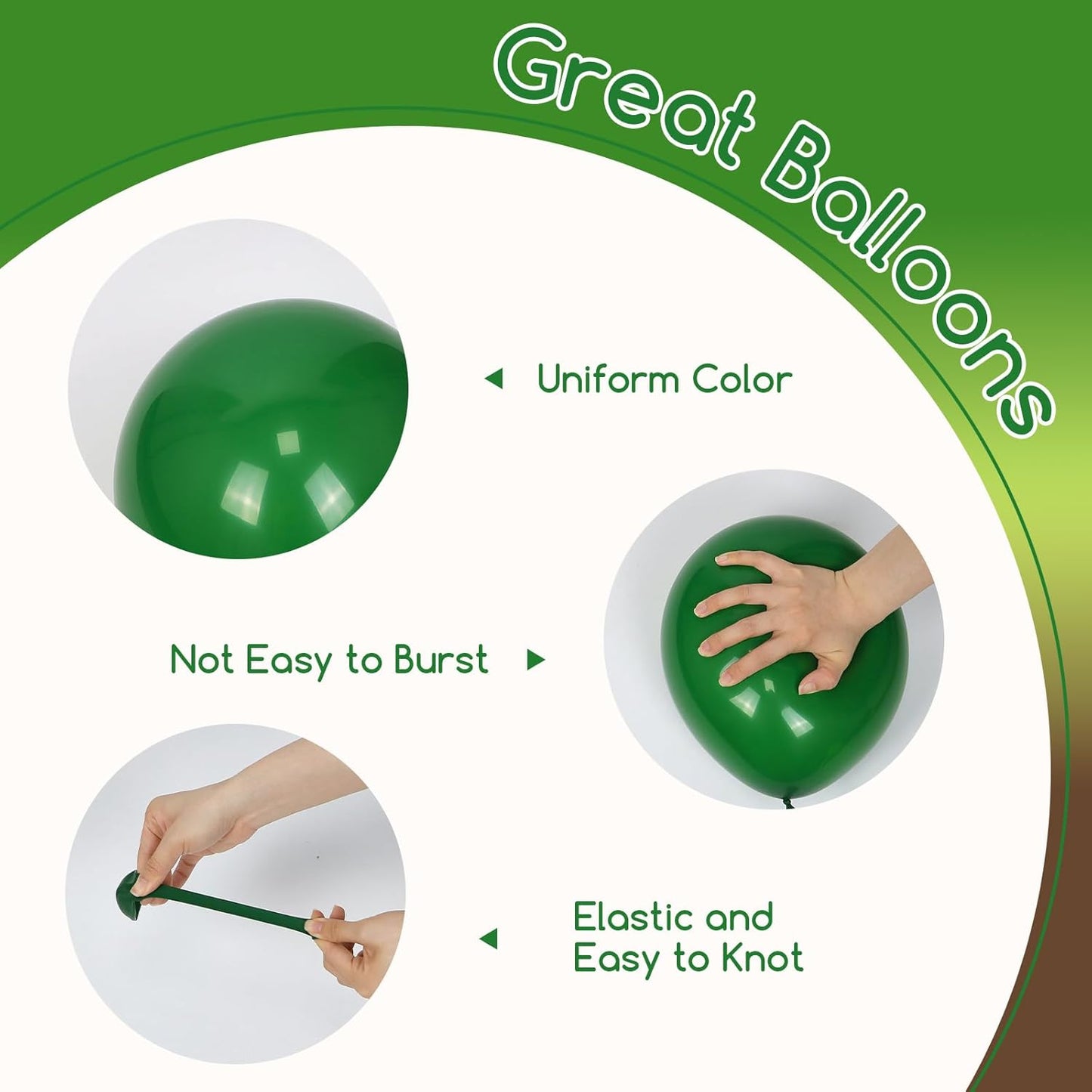 60pcs Green and Brown Balloons 12inch with Brown Black Dark Lime Green Balloons for Jungle Video Game Theme Baby Shower Birthday Party Decorations