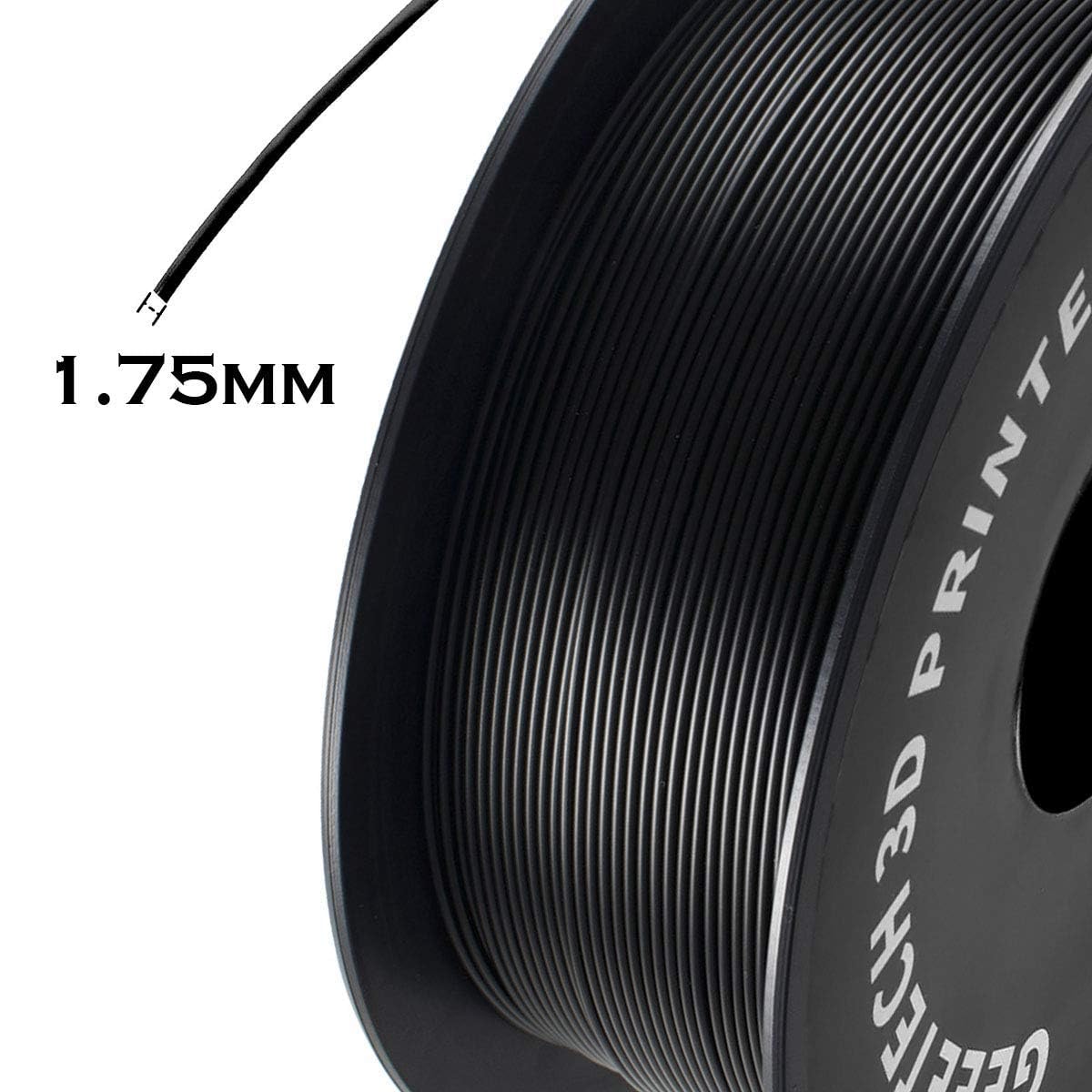 Geeetech 3D Printer Filament, PLA Filament 1.75mm Bundle 2kg for 3D Printer, Dimensional Accuracy +/- 0.02 mm (Black 2-Pack)