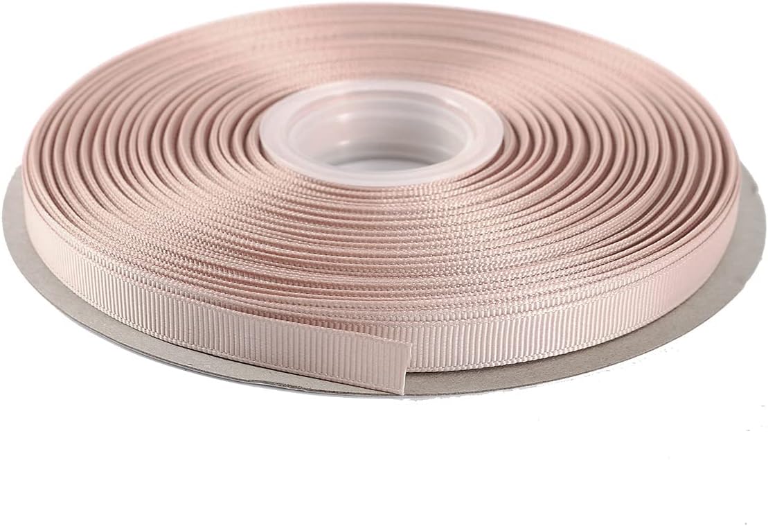 ITIsparkle 3/8" Inch Grosgrain Ribbon 50 Yards-Roll Set for Gift Wrapping Scrap Books Party Favor Hair Braids Baby Shower Decoration Cake Decoration Floral Arrangement Craft Supplies, Vanilla Ribbon