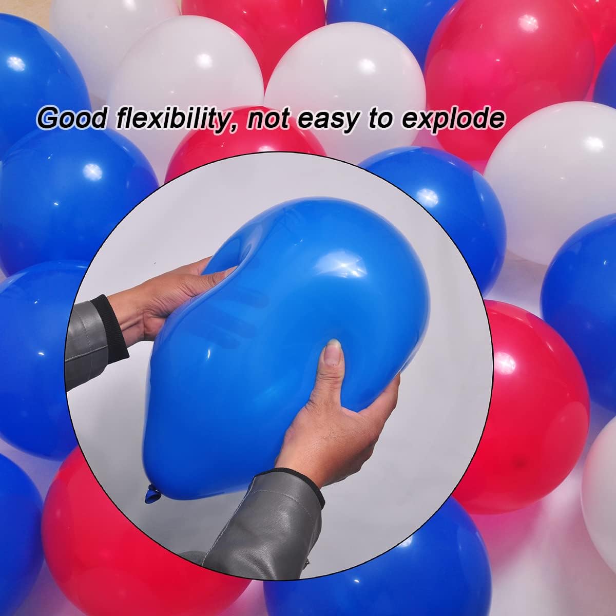 300 Pack Red White and Blue Balloons 100 of each of the 3 colors 12 inch Red White Blue Party Balloon Bulk for Various Party Events Decorations